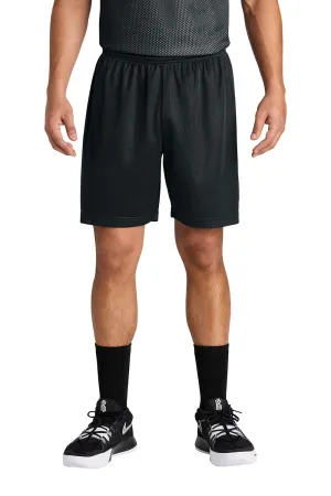 Sport-Tek Herren Feuchtigkeitstransportierende Mesh-Sportshorts - Schwarz