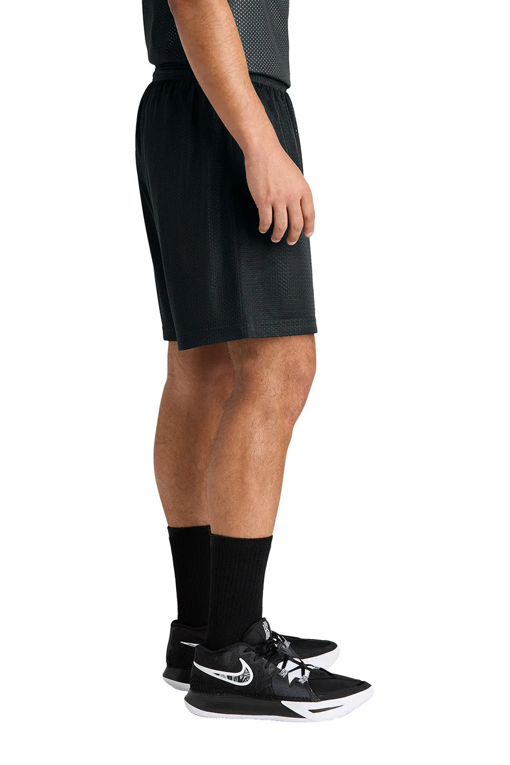 Sport-Tek Herren Feuchtigkeitstransportierende Mesh-Sportshorts - Schwarz