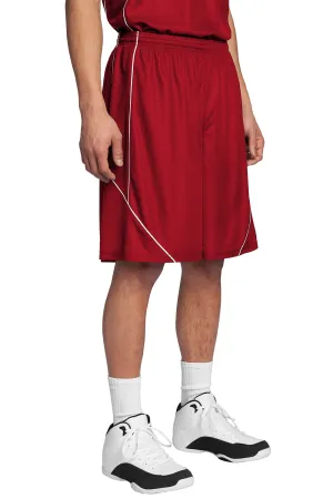 Sport-Tek Herren Feuchtigkeitstransportierende Mesh-Reversible-Spliced-Shorts - Echtes Rot - Ausverkauf