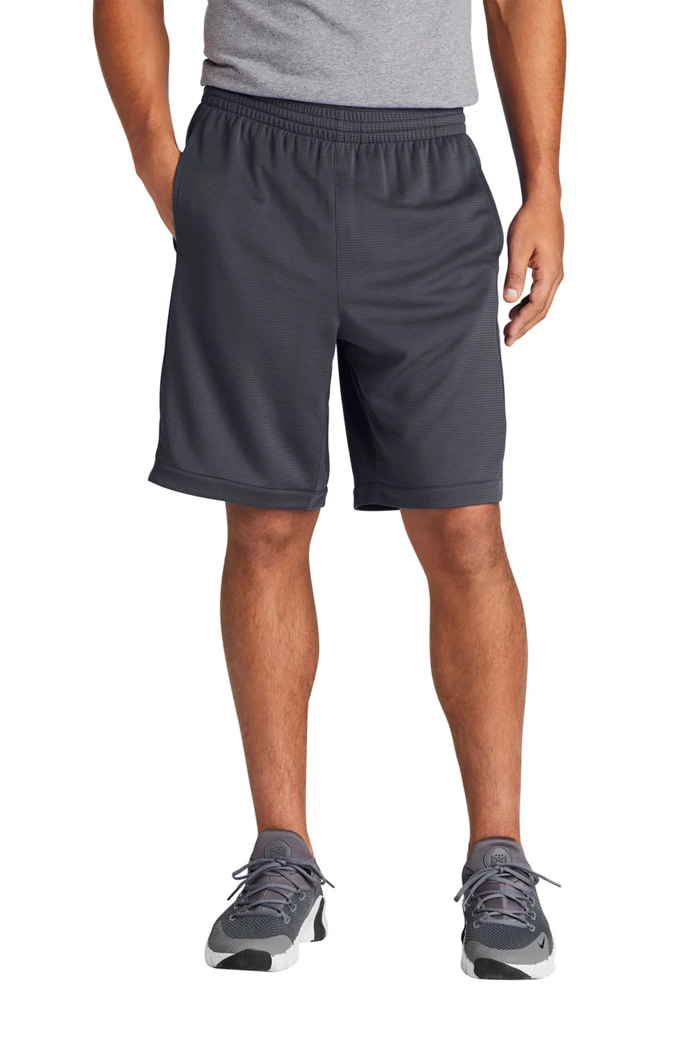 Sport-Tek Herren Position PosiCharge Shorts mit Taschen - Graugrau