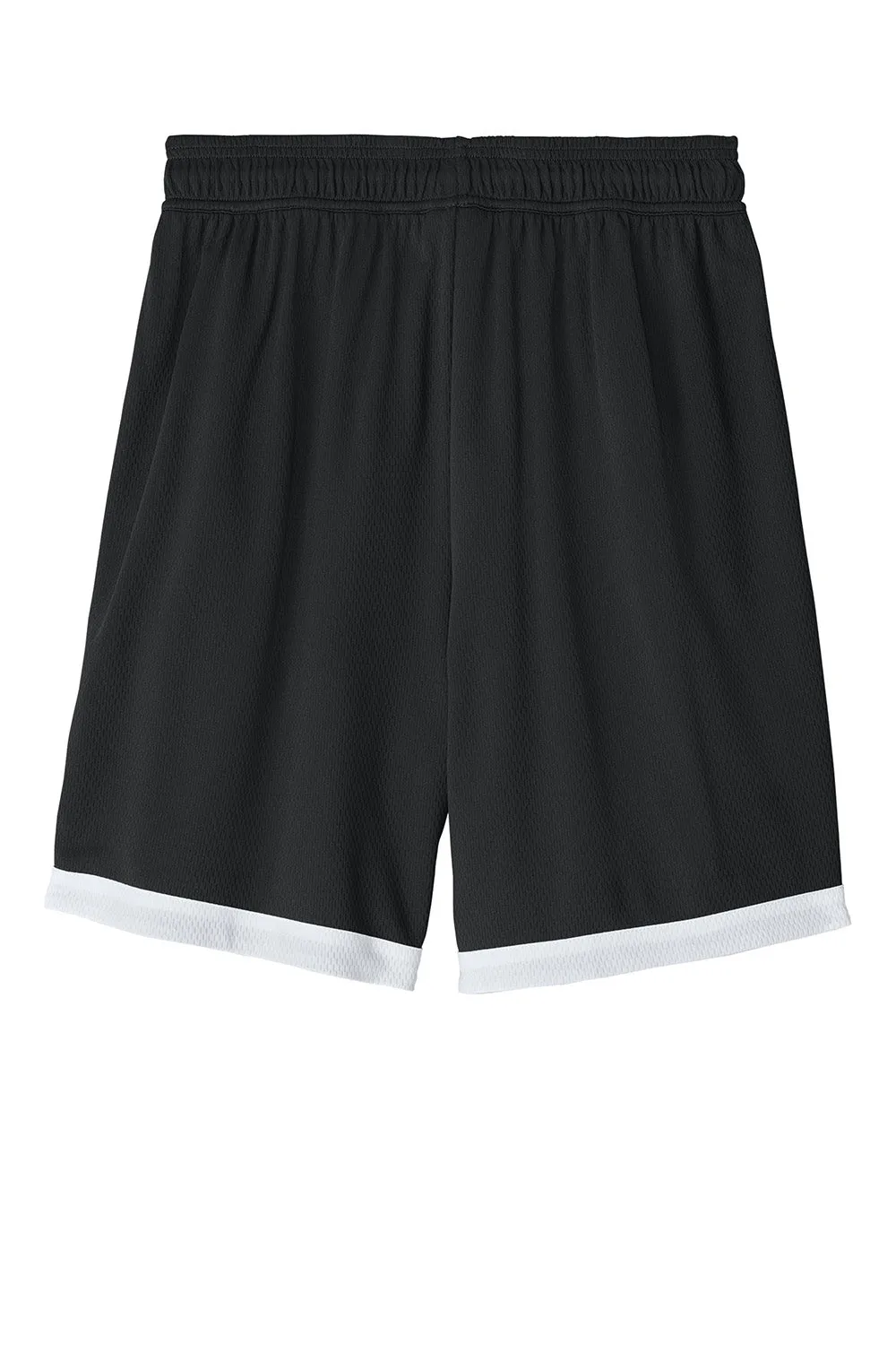 Sport-Tek Herren Rival Feuchtigkeitstransportierende Basketball-Shorts - Schwarz/Weiß