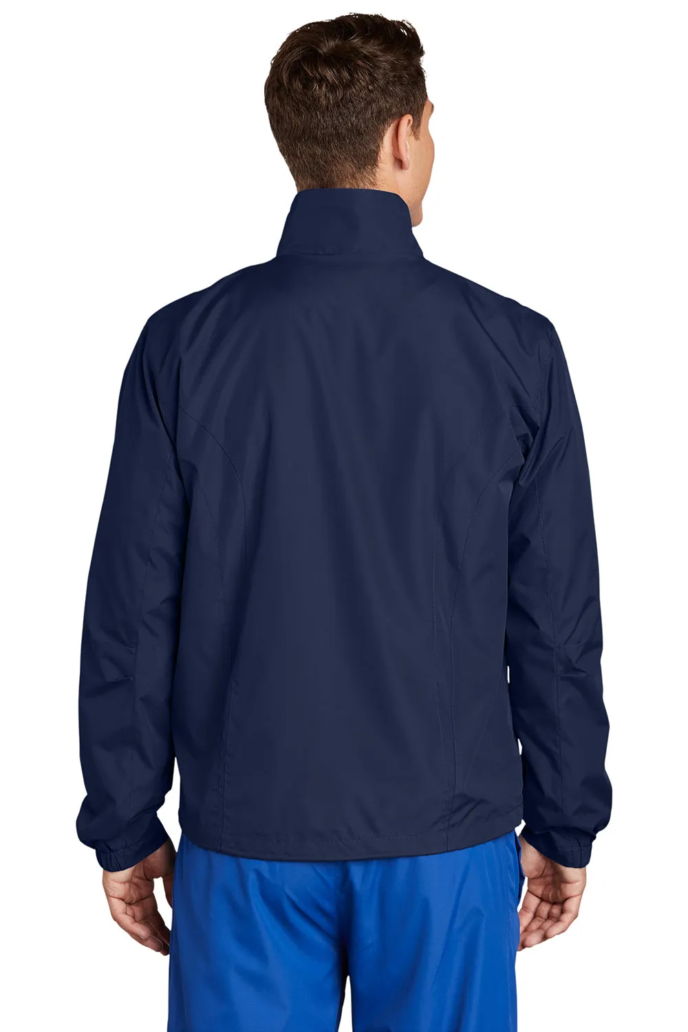 Sport-Tek Herren wasserabweisende Windjacke mit Vollreißverschluss - Echt Marineblau