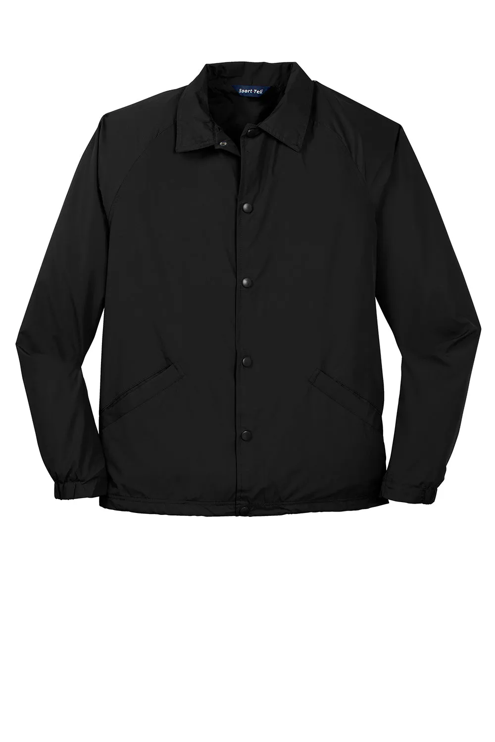 Sport-Tek Herren wasserabweisende Snap-Down Seitenlinienjacke - Schwarz