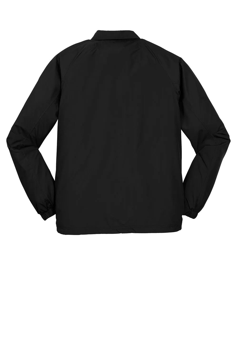 Sport-Tek Herren wasserabweisende Snap-Down Seitenlinienjacke - Schwarz