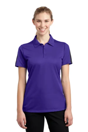 Sport-Tek Damen Active Mesh Feuchtigkeitstransportierendes Kurzarm-Polohemd - Lila/Grau - Auslaufmodell