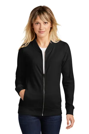 Sport-Tek Damen French Terry Vollreißverschluss Bomberjacke - Schwarz