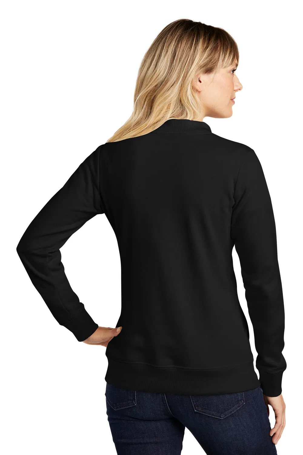 Sport-Tek Damen French Terry Vollreißverschluss Bomberjacke - Schwarz