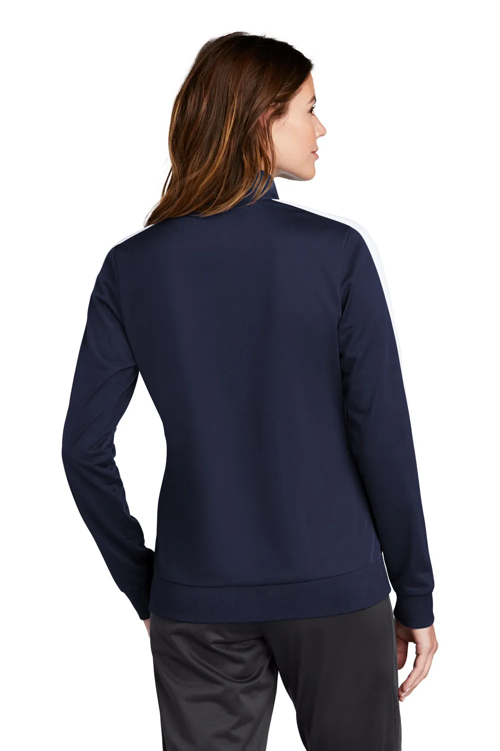Sport-Tek Damen Reißverschluss-Jacke - Marineblau/Weiß