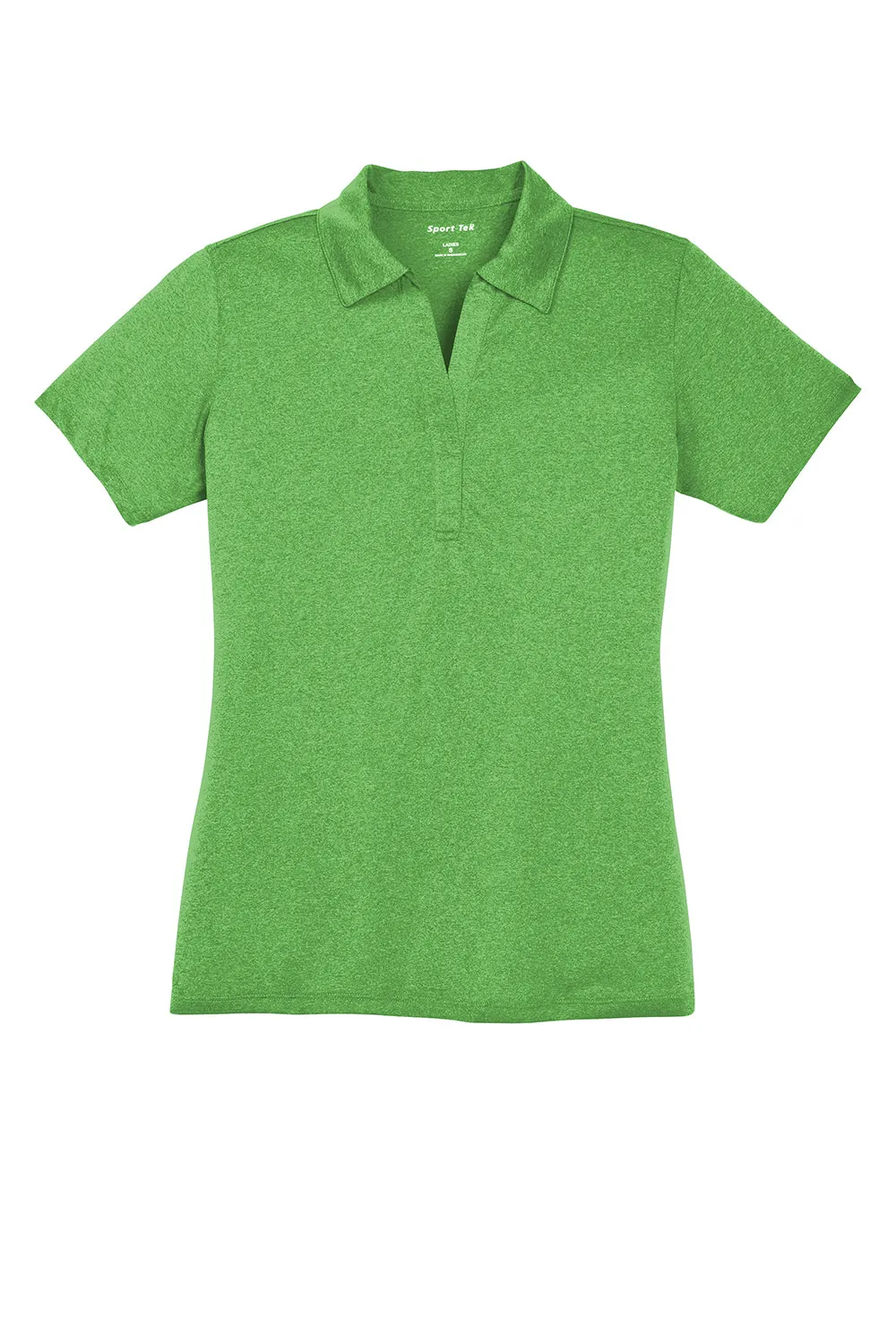 Sport-Tek Damen Heather Contender Feuchtigkeitstransportierendes Kurzarm-Polohemd - Heather Rasengrün