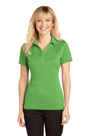 Sport-Tek Damen Heather Contender Feuchtigkeitstransportierendes Kurzarm-Polohemd - Heather Rasengrün