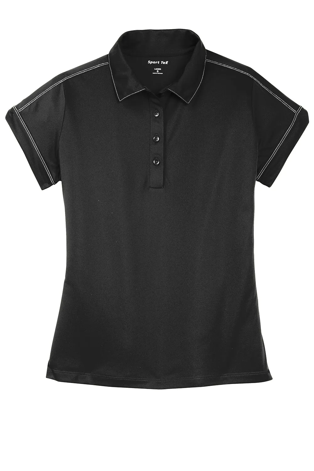 Sport-Tek Damen Sport-Wick Feuchtigkeitstransportierendes Kurzarm-Polohemd - Schwarz - Ausverkauf