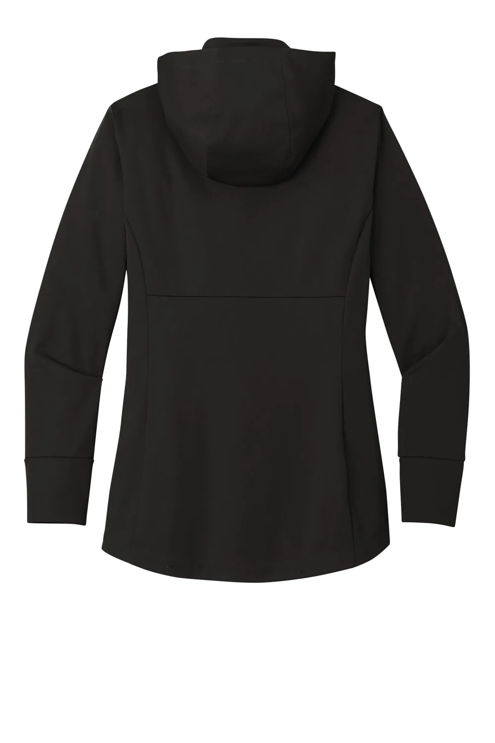 Sport-Tek Damen Wind- & wasserdichte Softshell-Jacke mit Kapuze und Reißverschluss - Tiefschwarz