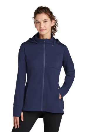 Sport-Tek Damen Wind- & wasserdichte Softshell-Jacke mit Kapuze und Reißverschluss - Echt Marineblau