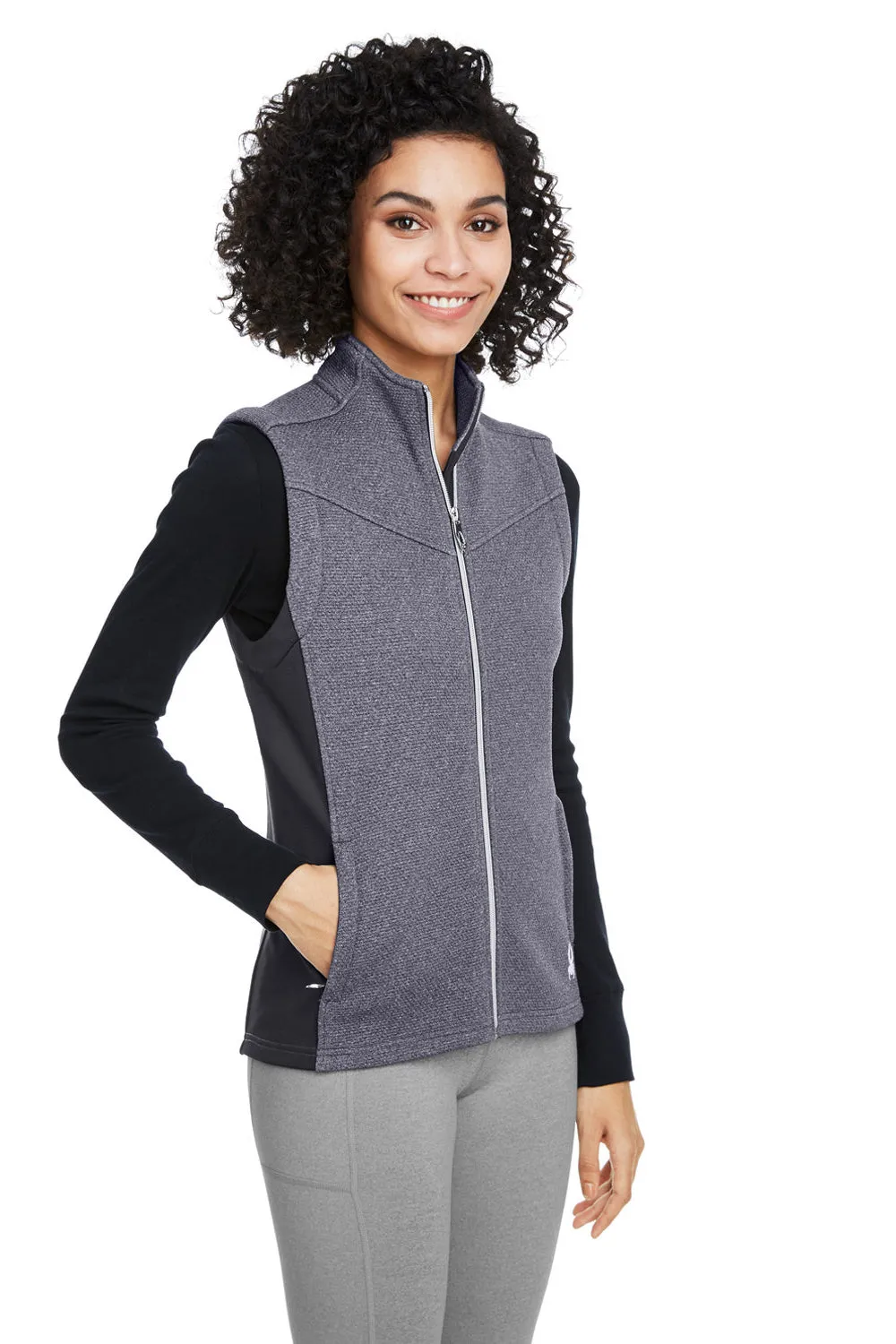 Spyder Damen Pursuit Weste mit vollem Reißverschluss - Heather Schwarz/Schwarz