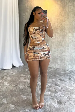 Stallion Print Minirock