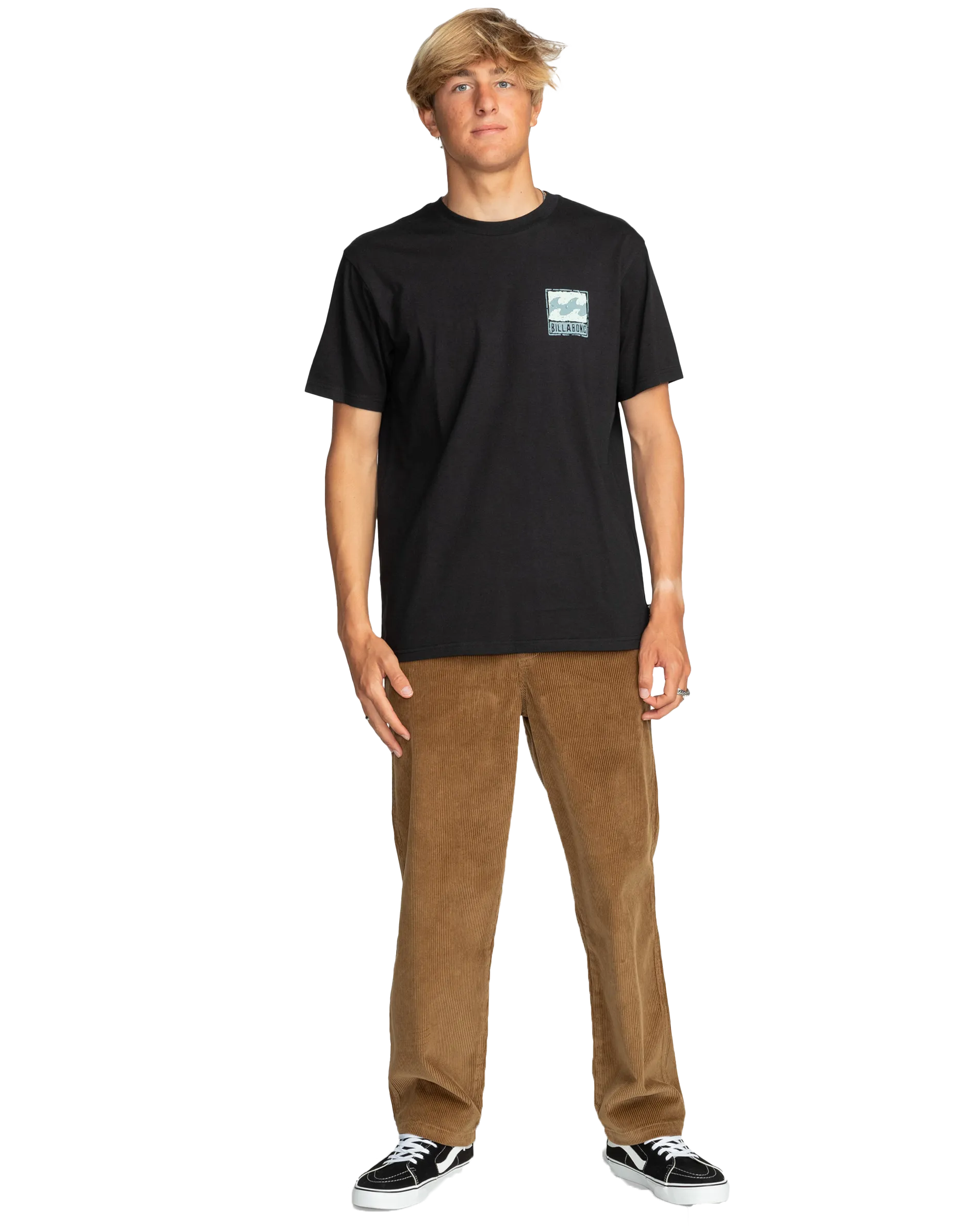 Stempel-T-Shirt in Schwarz