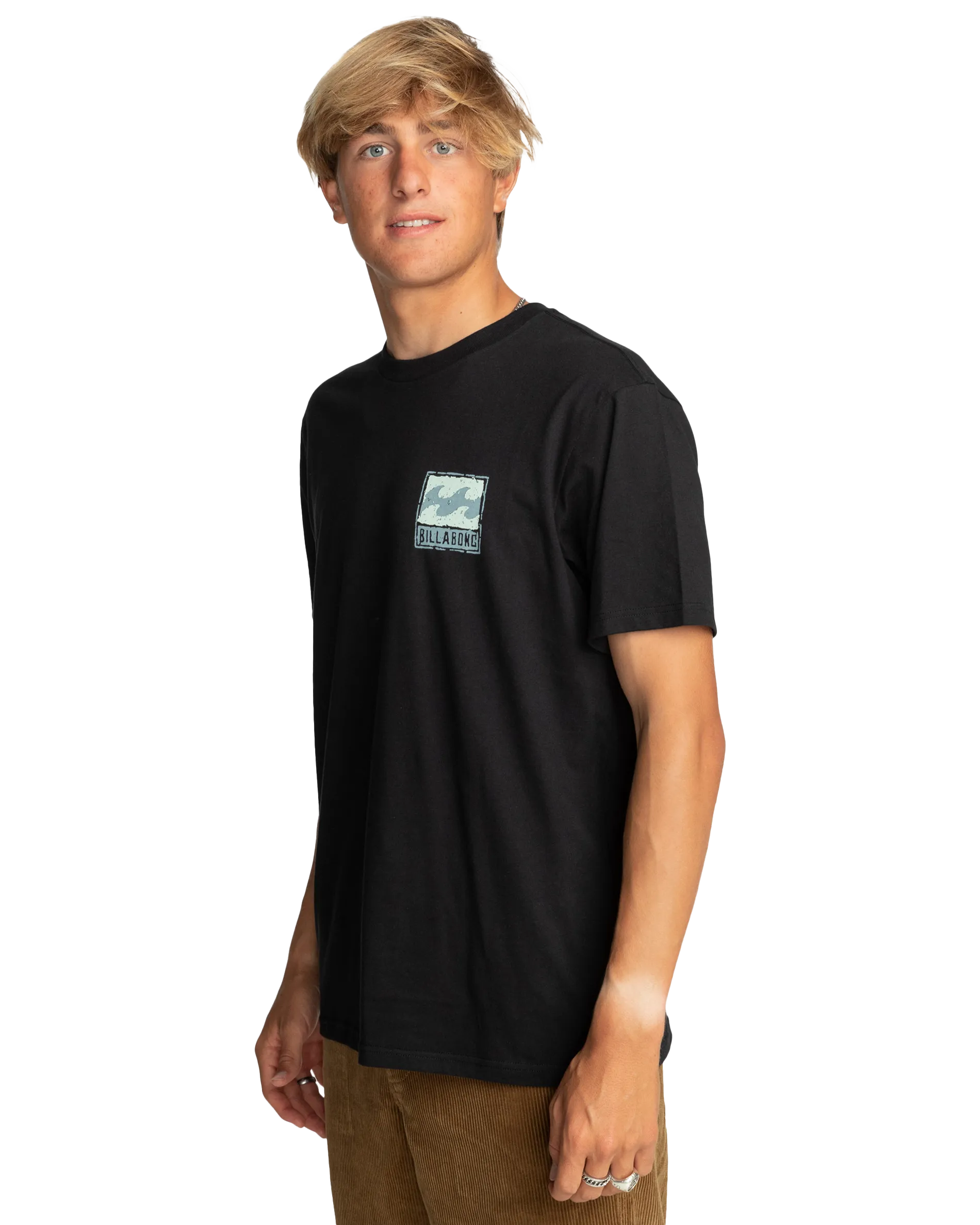 Stempel-T-Shirt in Schwarz