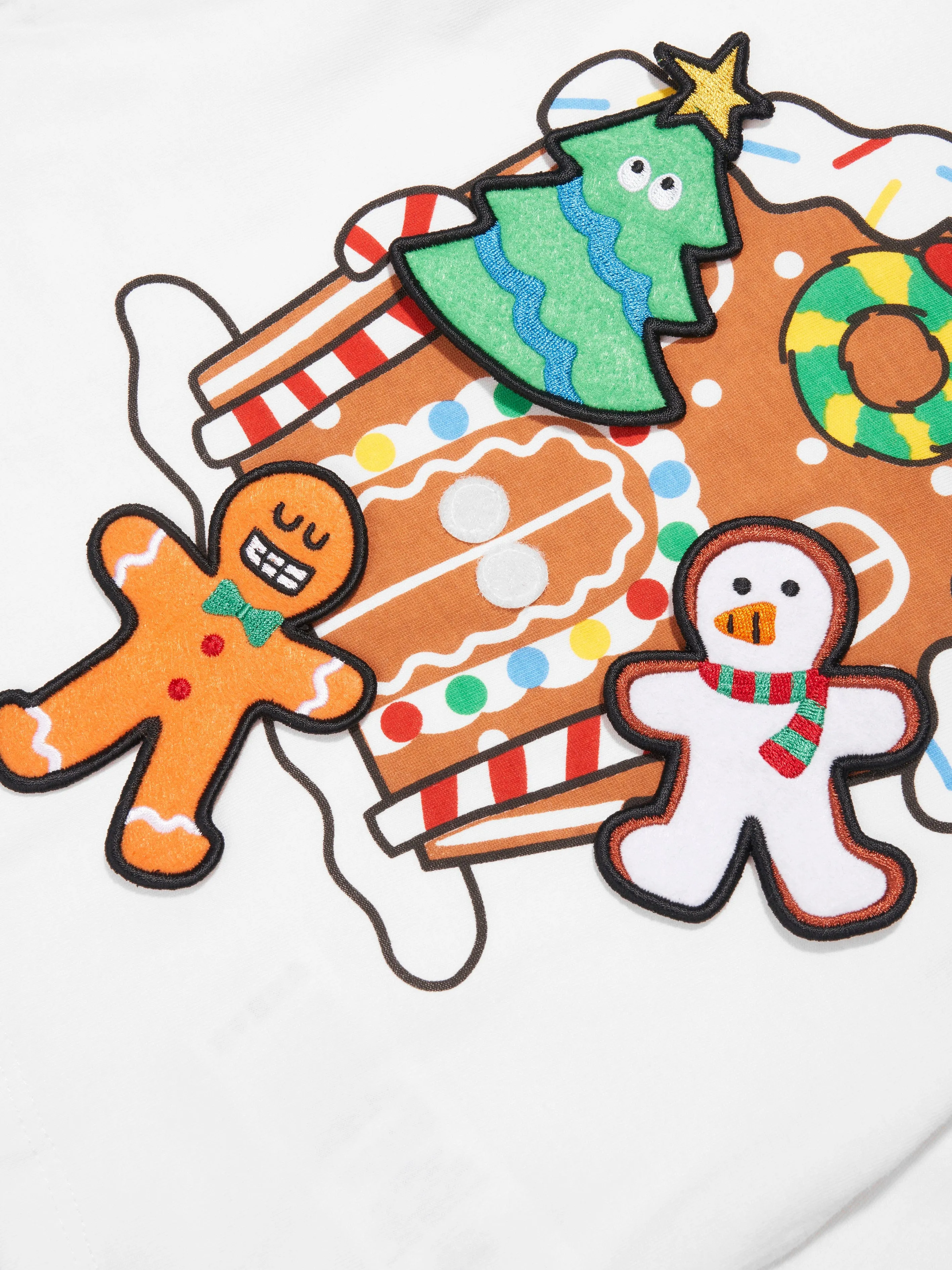 Stella McCartney Kids Lebkuchenhaus T-Shirt in Elfenbein