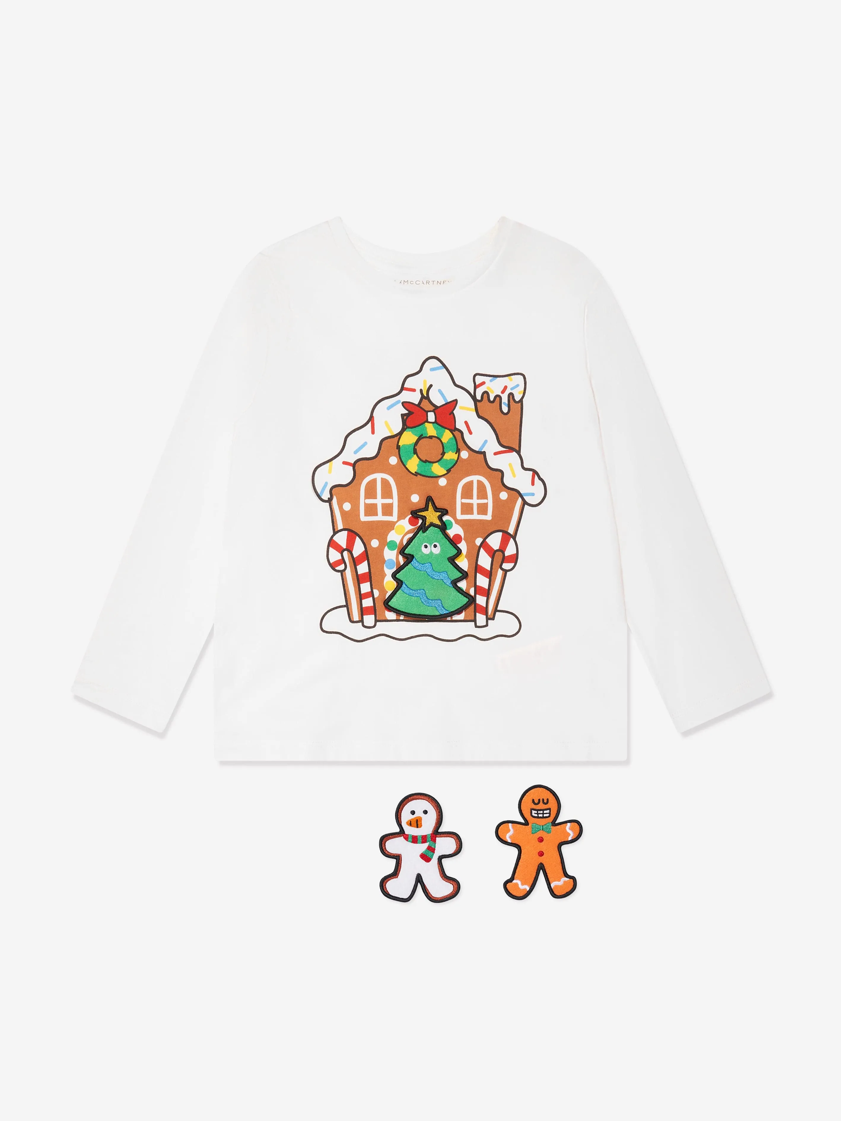 Stella McCartney Kids Lebkuchenhaus T-Shirt in Elfenbein