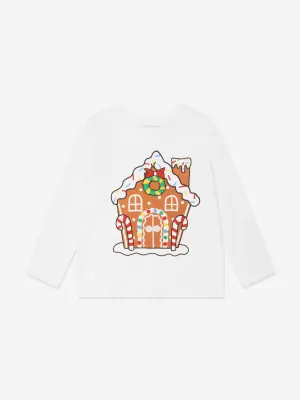 Stella McCartney Kids Lebkuchenhaus T-Shirt in Elfenbein