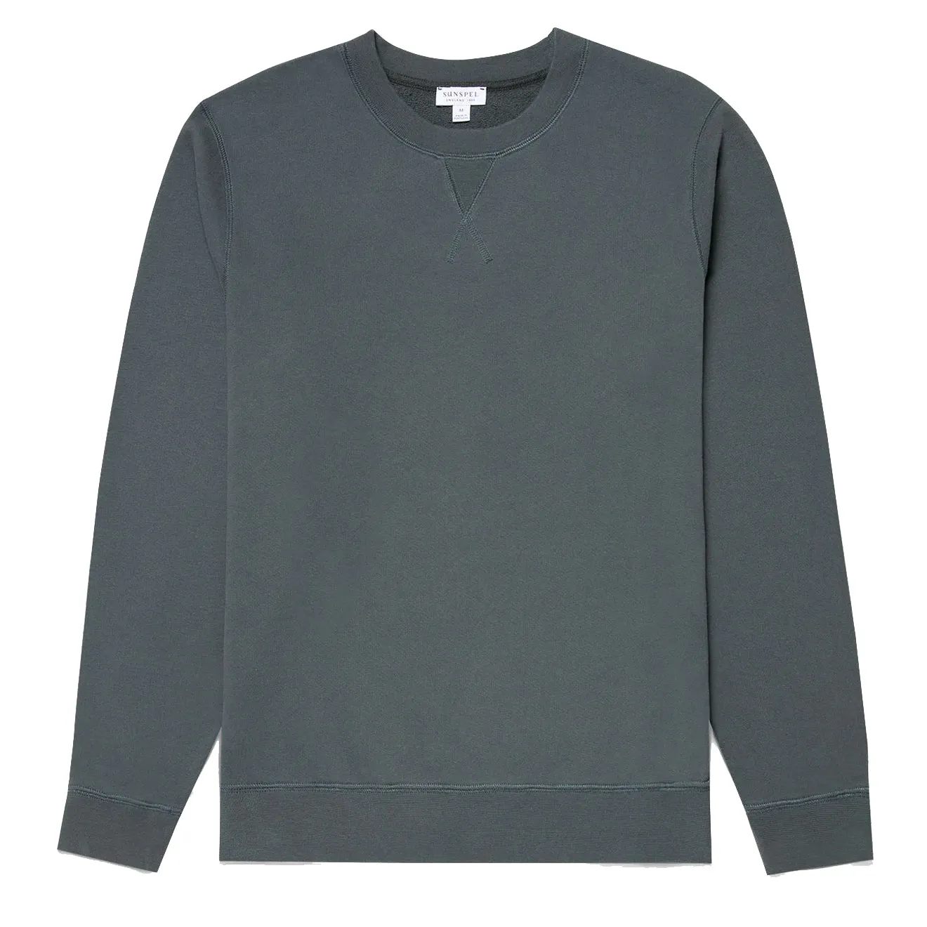 Sunspel Loopback Sweatshirt Drill Grün