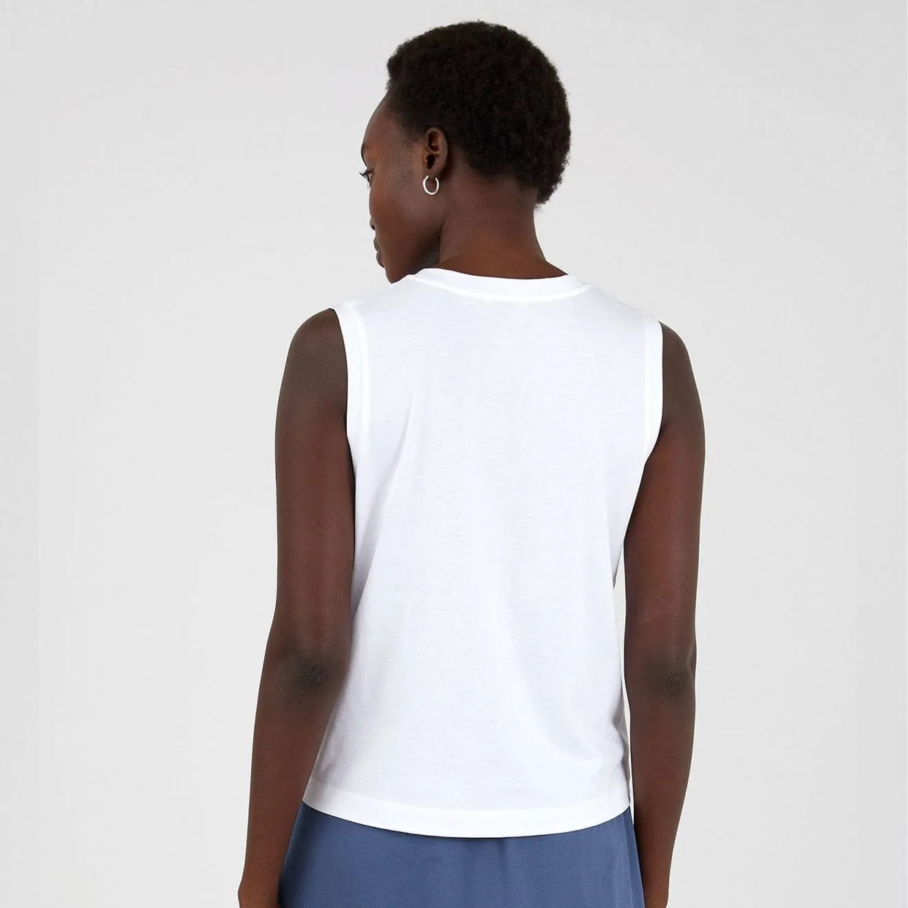 Sunspel Damen Boy Fit Tank T-Shirt Weiß
