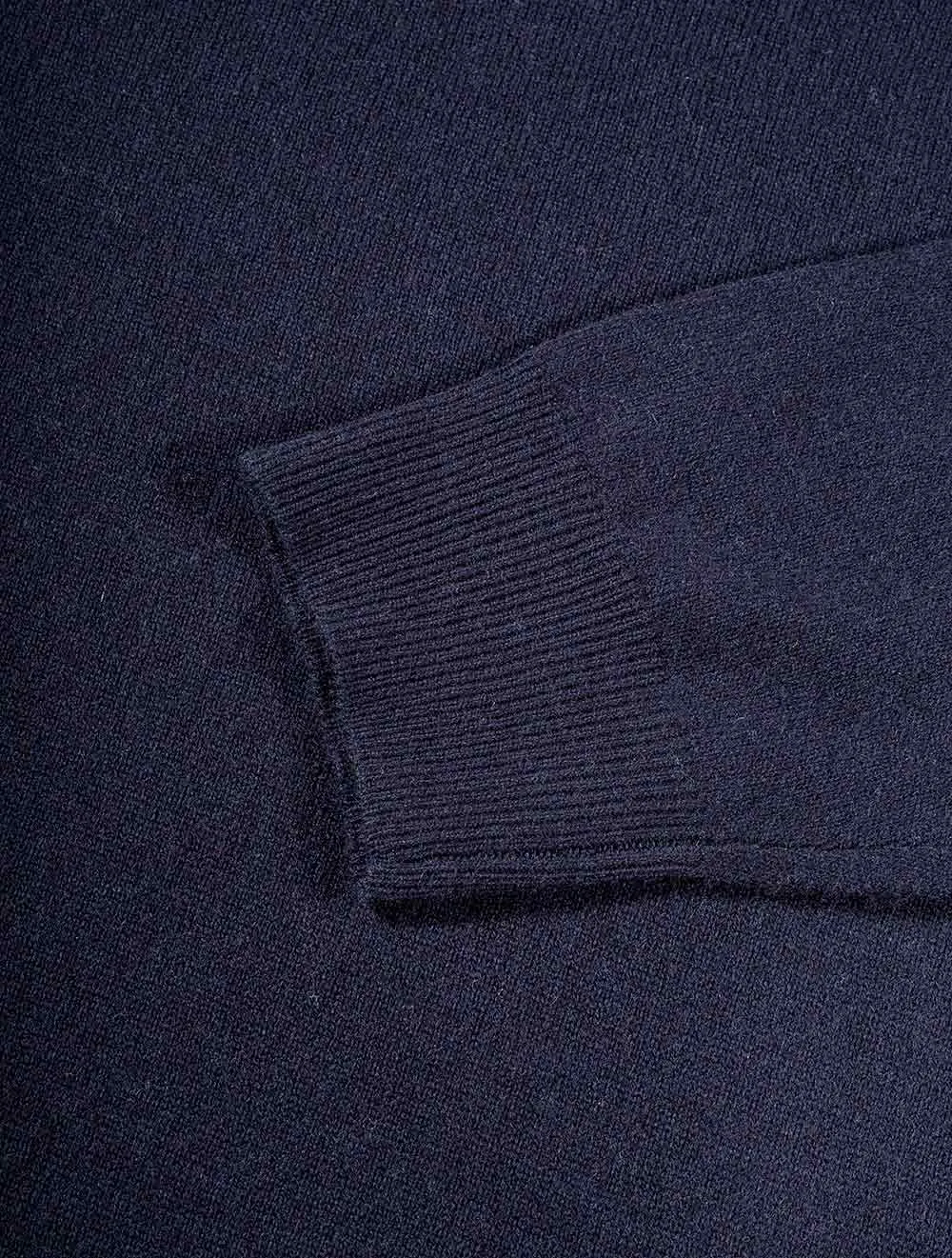 Superfeines Lambswool-Halbzip-Pullover Marine