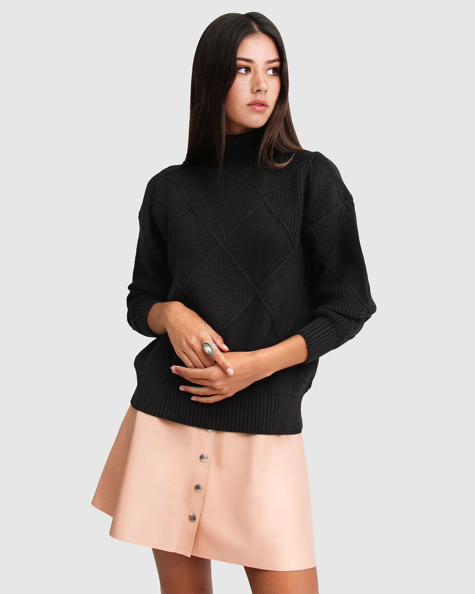 Der Academy Rollkragenpullover - Schwarz