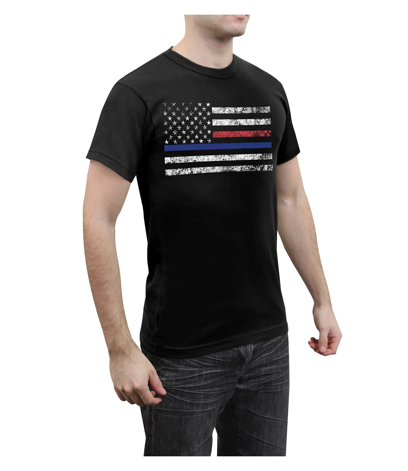 Thin Blue Line & Thin Red Line T-Shirt von Rotcho