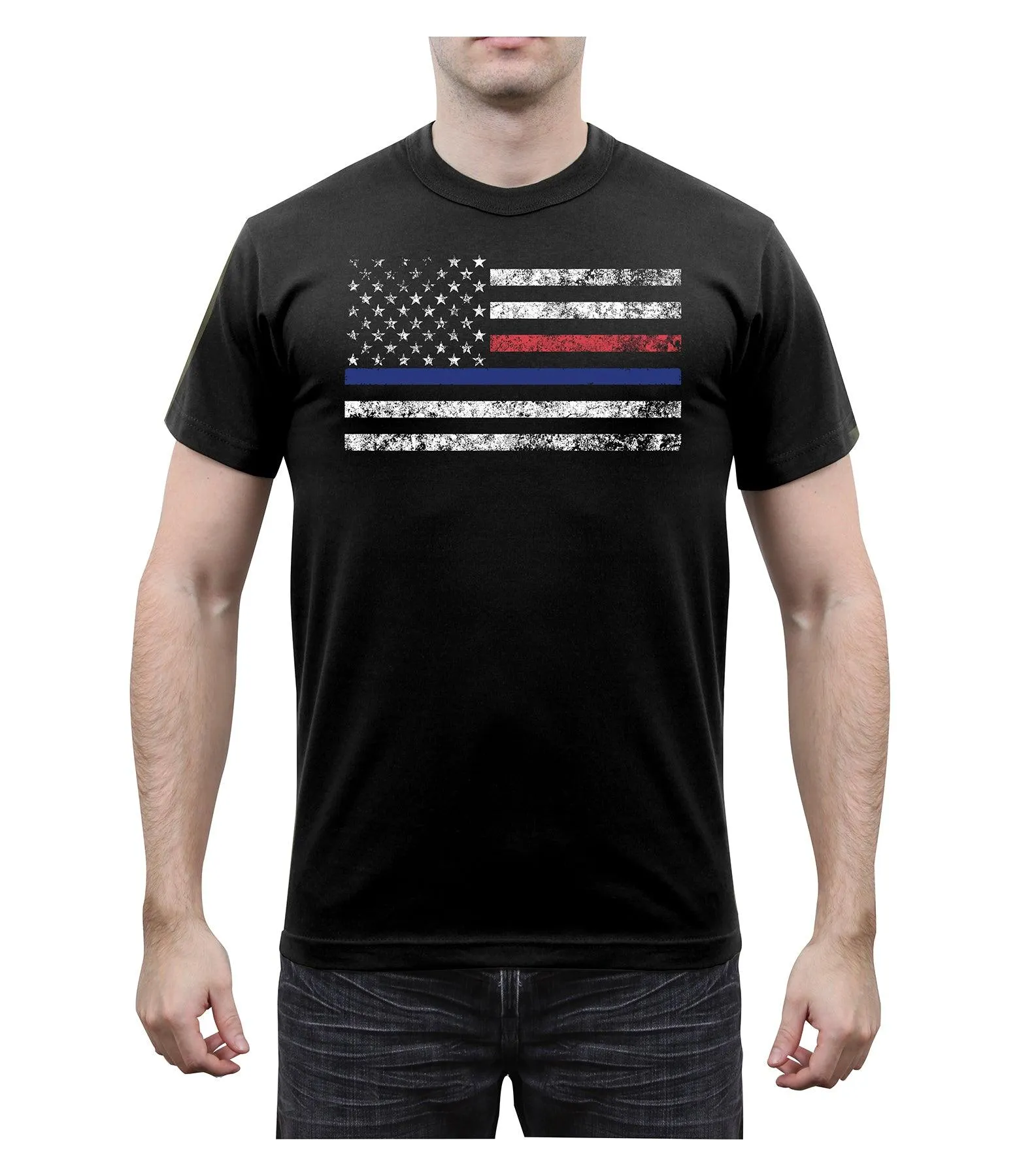 Thin Blue Line & Thin Red Line T-Shirt von Rotcho