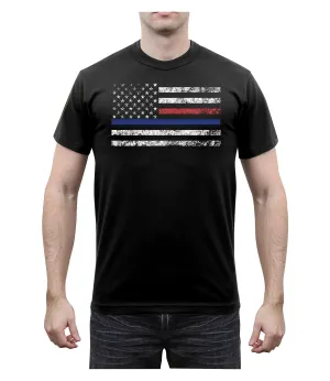 Thin Blue Line & Thin Red Line T-Shirt von Rotcho