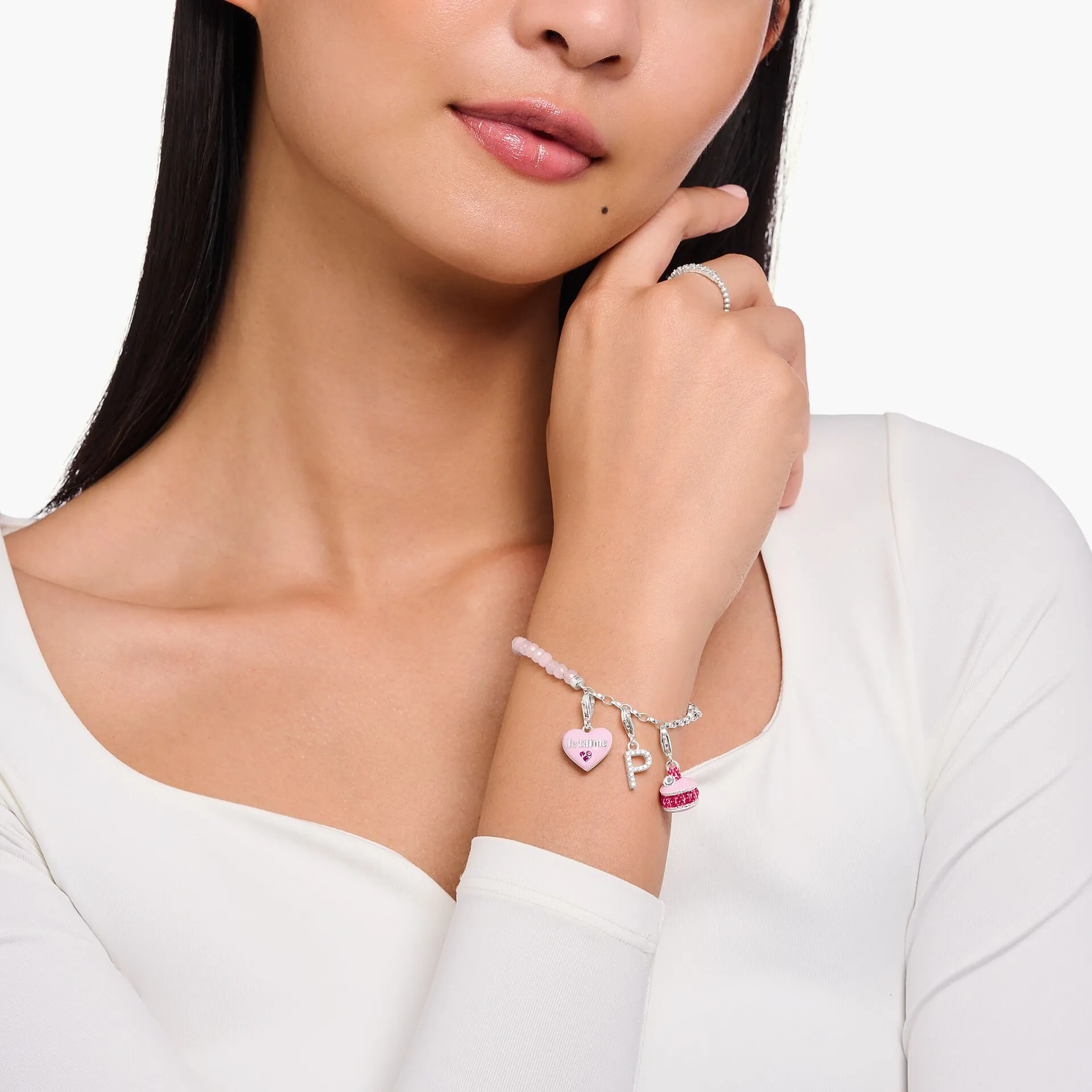 Thomas Sabo Damen Charms Schmuck Anhänger Je t'aime Herz