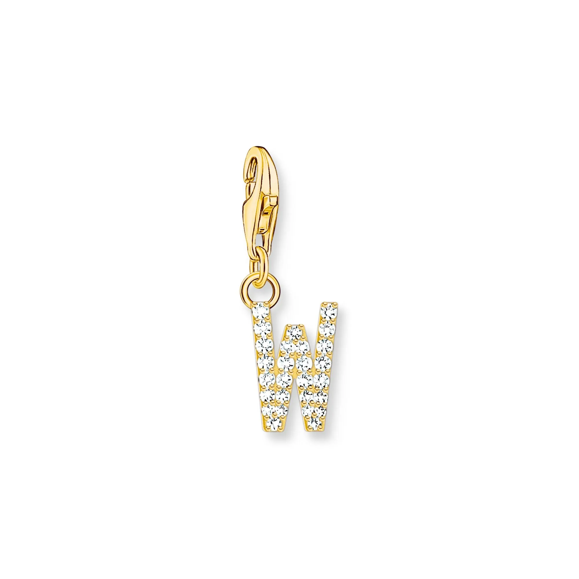 Thomas Sabo Damen Charms Schmuck Anhänger Buchstabe W vergoldet
