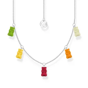 Thomas Sabo Damenketten Halskette mit 5 farbenfrohen Goldbären