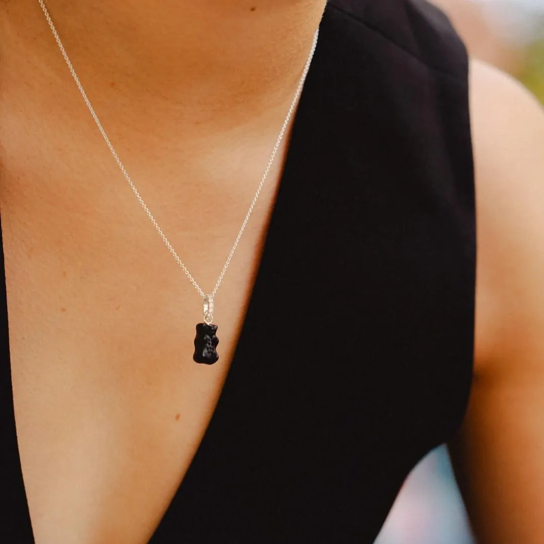 Thomas Sabo Damen Halsketten Halskette mit schwarzem Goldbär-Anhänger und Zirkonia