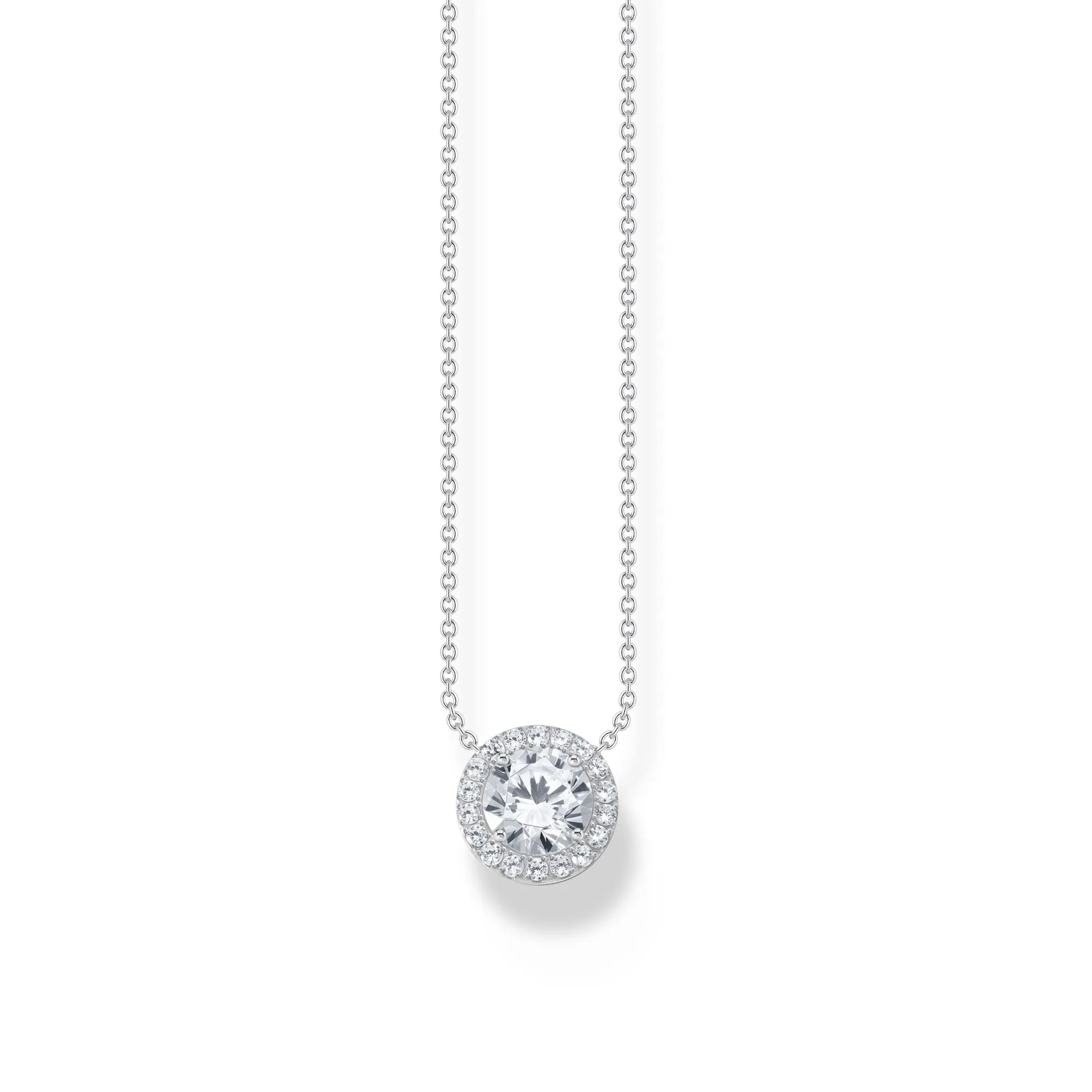 Thomas Sabo Damen Halsketten Halskette mit Heiligenschein-Anhänger und weißen Zirkonia