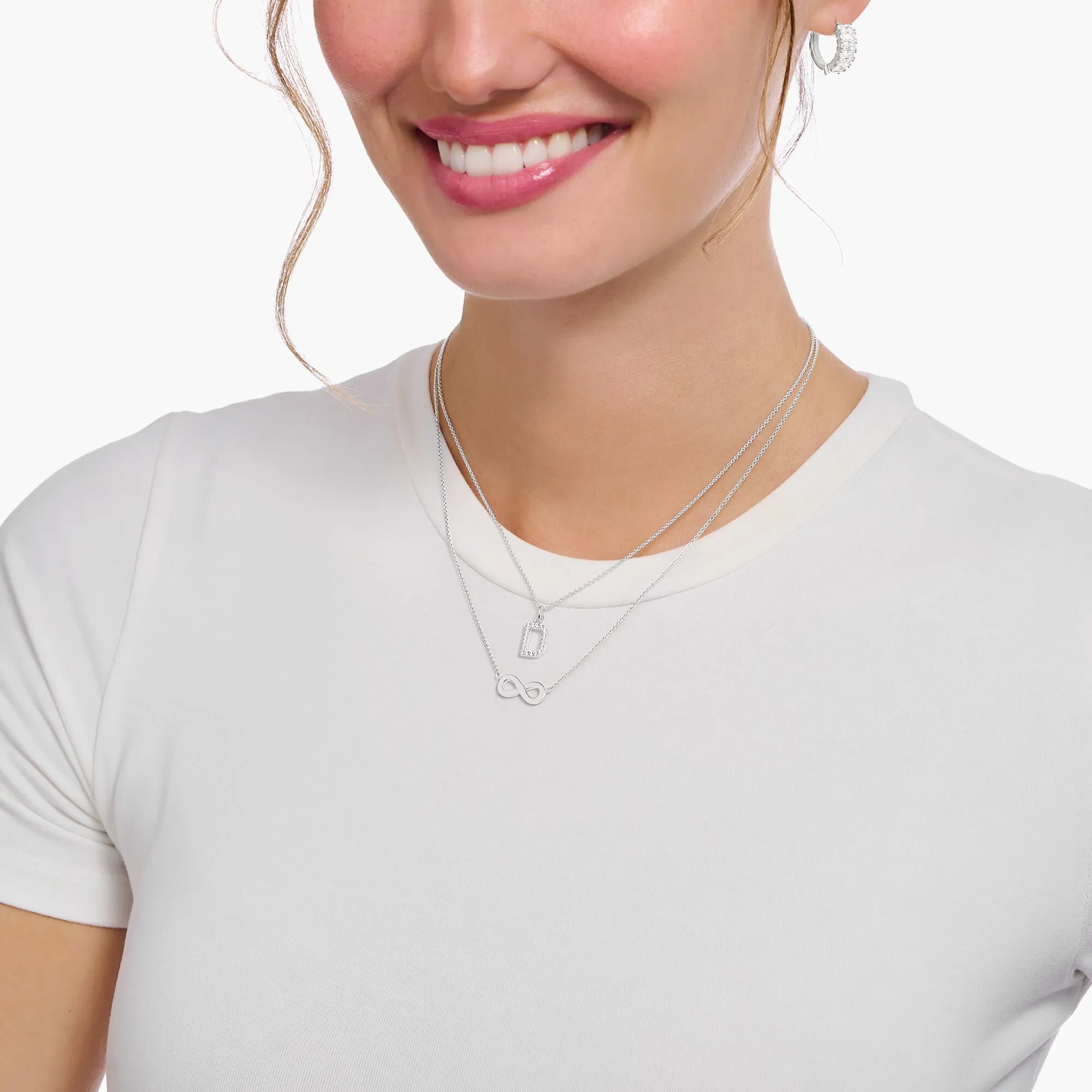 Thomas Sabo Damen Halsketten Kette mit Unendlichkeits-Anhänger - Silber