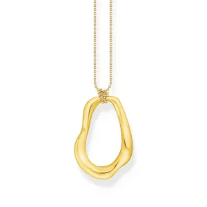 Thomas Sabo Damenketten Halskette mit Wellenförmigem Anhänger in Gold