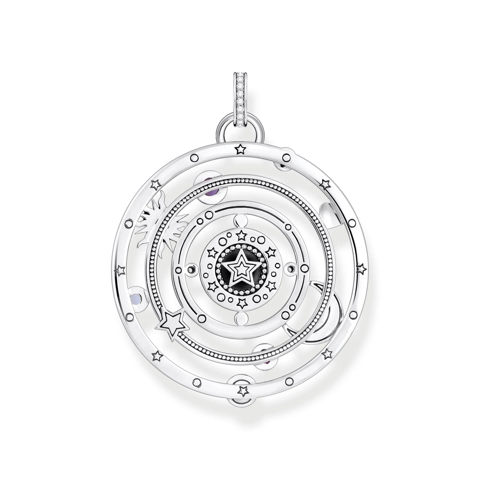 Thomas Sabo Damen Anhänger Schmuck Kosmischer Silberanhänger mit farbigen Steinen