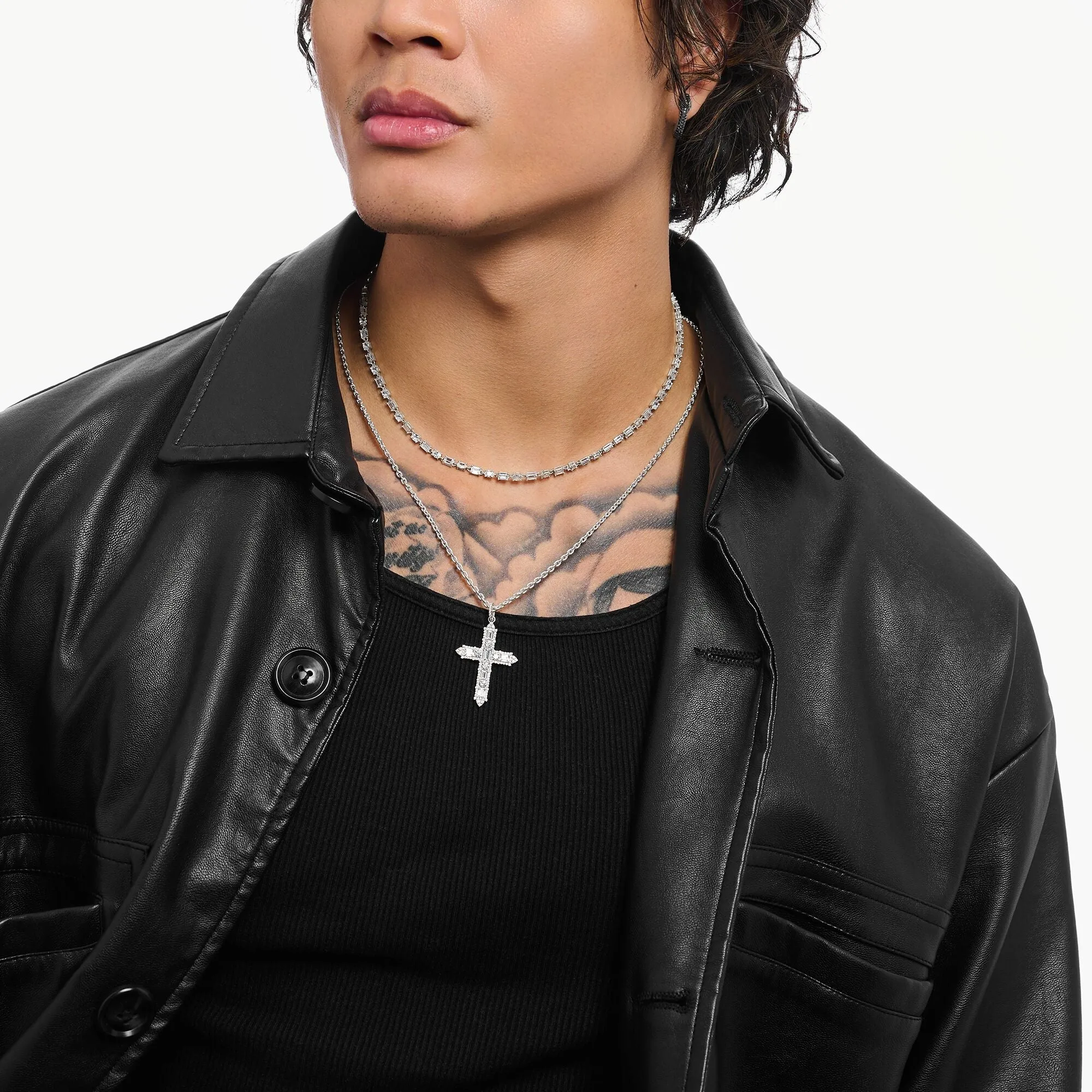 Thomas Sabo Damen Anhänger Schmuck Kreuzanhänger mit weißem Zirkonia
