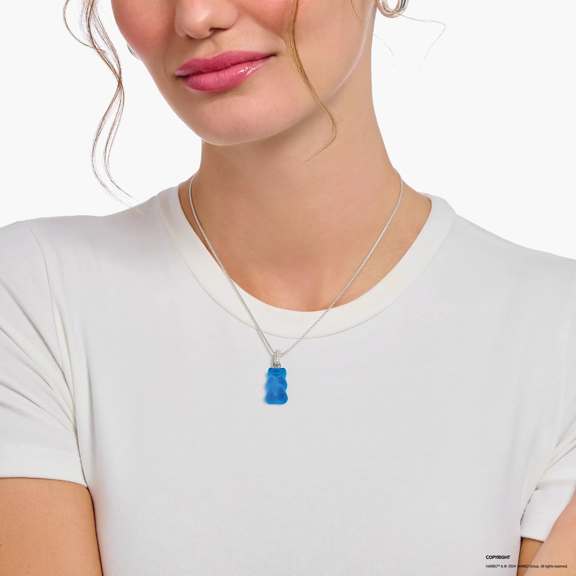 Thomas Sabo Damen Anhänger Schmuck Großer Anhänger mit blauen Goldbären und Zirkonia