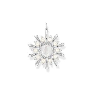 Thomas Sabo Damen Anhänger Schmuck Anhänger Milchquarz mit winterlichen Sonnenstrahlen Silber