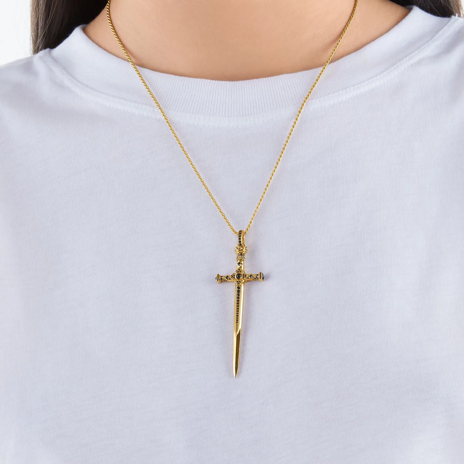 Thomas Sabo Damen Anhänger Schmuck Anhänger Schwert Gold
