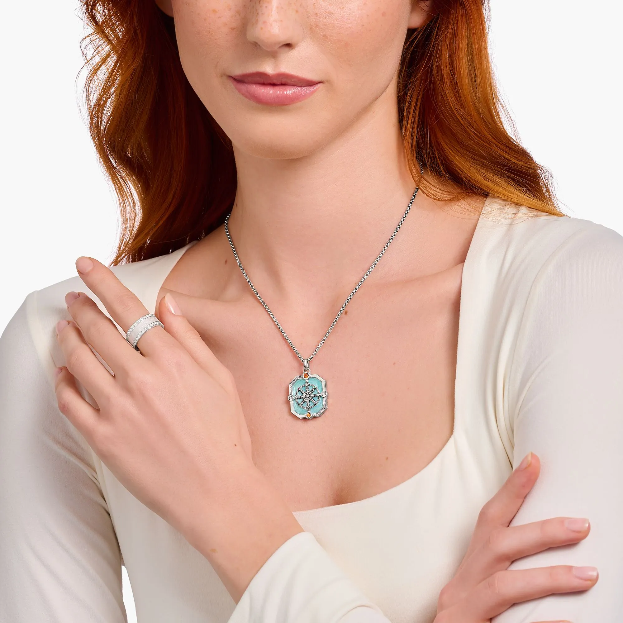 Thomas Sabo Damen Anhänger Schmuck Anhänger mit Karma-Rad