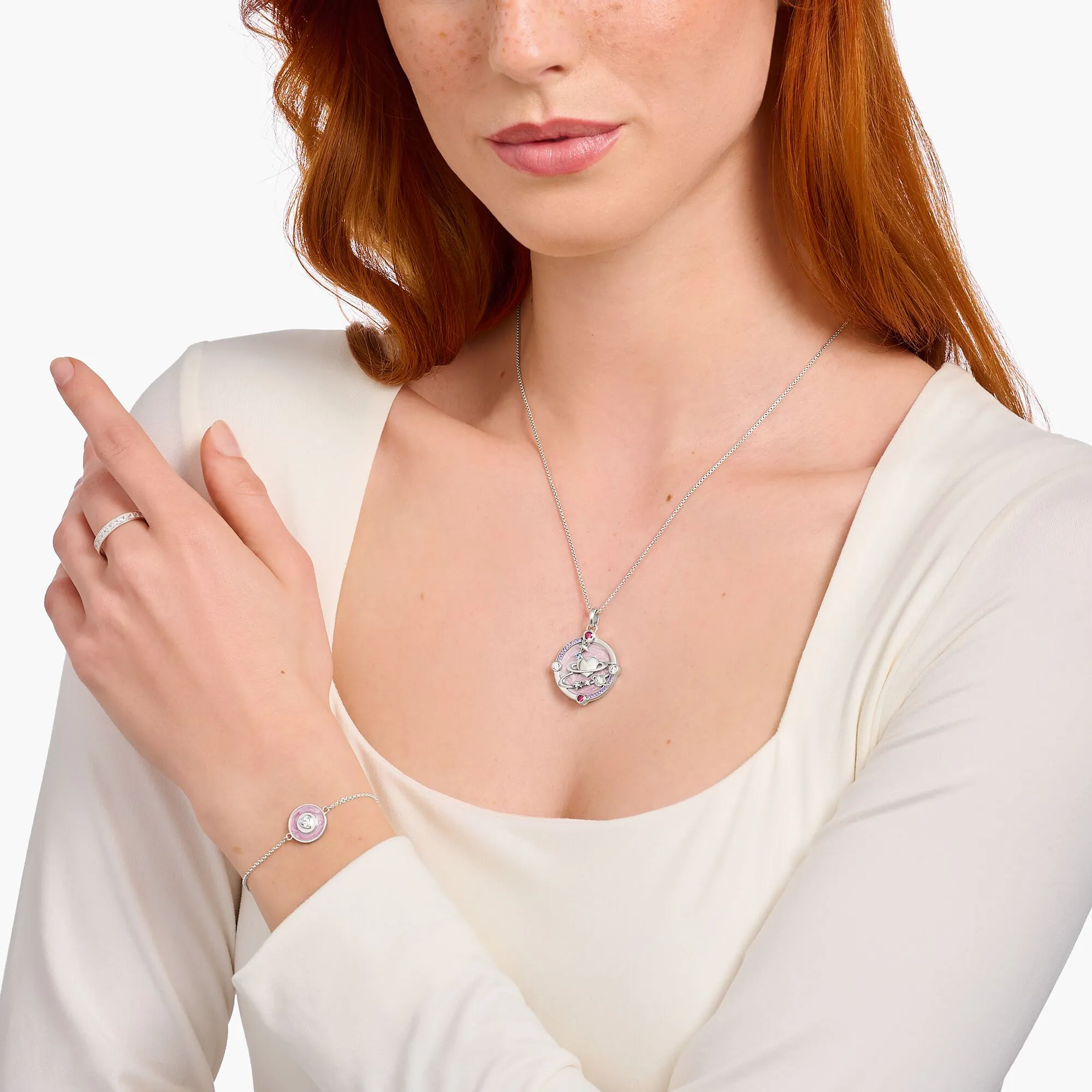 Thomas Sabo Damen Anhänger Schmuck Kleiner Anhänger mit Herz-Planet