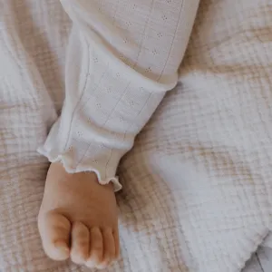 Zum Mond ☾ - Babyhose - Gekräuselte Enden - Wolle & Seide - Pointelle
