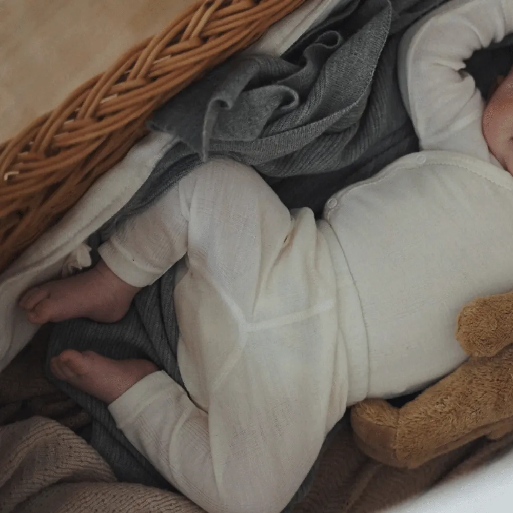 Tothemoon ☾ - Babyhose - Wolle & Seide - Nadelmuster - Natur