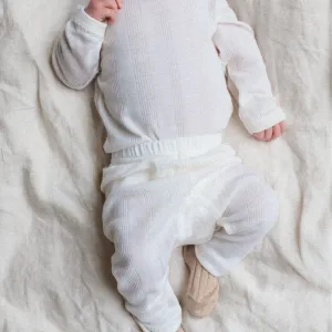 Tothemoon ☾ - Babyhose - Wolle & Seide - Nadelmuster - Natur