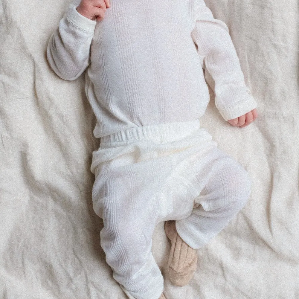 Tothemoon ☾ - Babyhose - Wolle & Seide - Nadelmuster - Natur