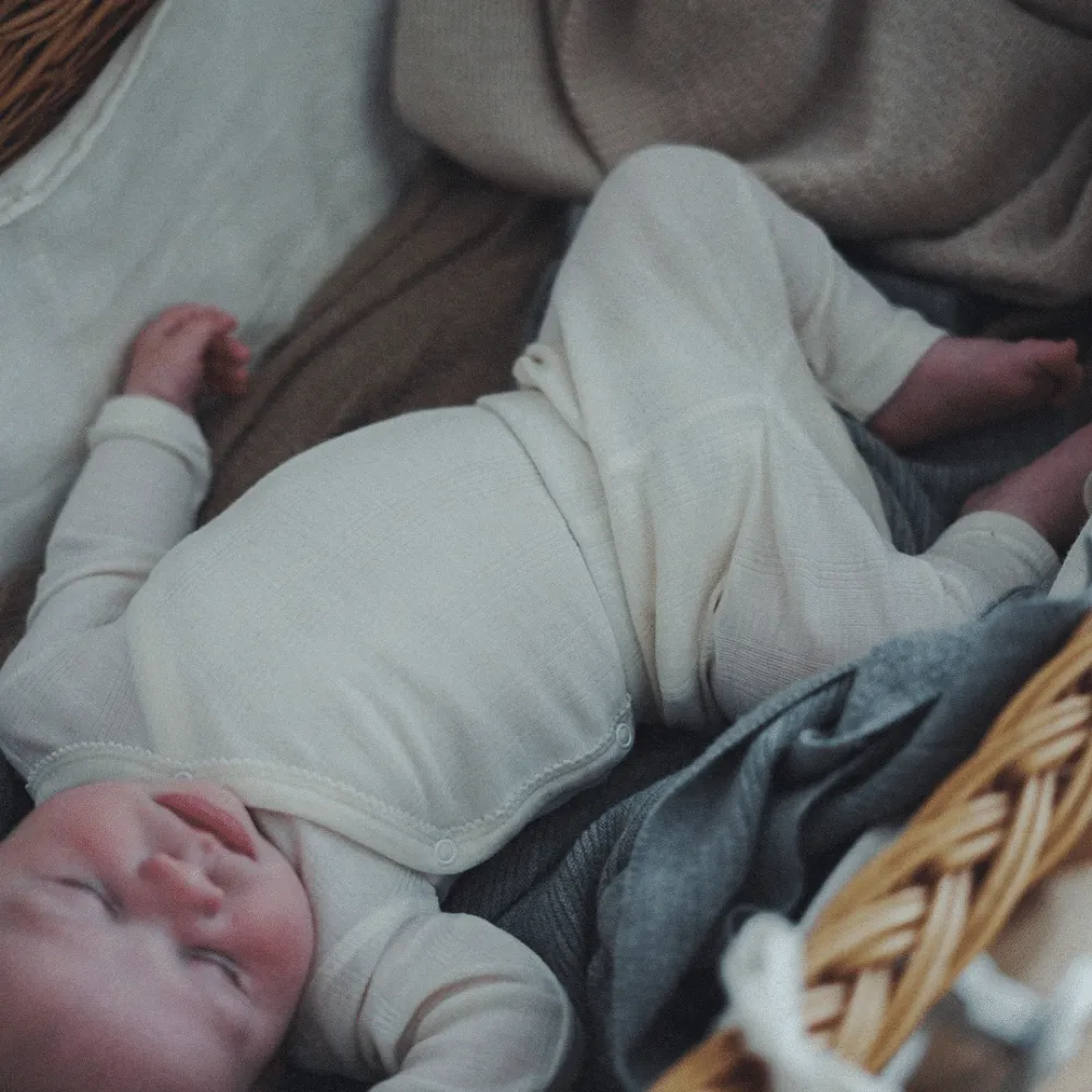 Tothemoon ☾ - Babyhose - Wolle & Seide - Nadelmuster - Natur